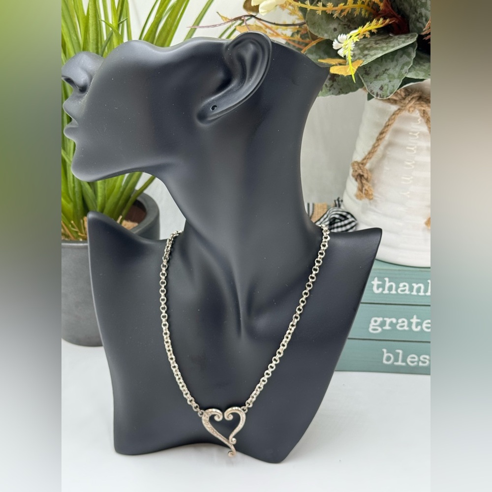 Brighton Heart Necklace Plated in Silver